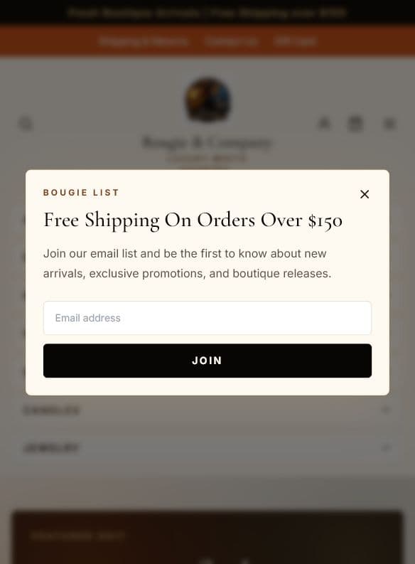 Bougie and Company website preview
